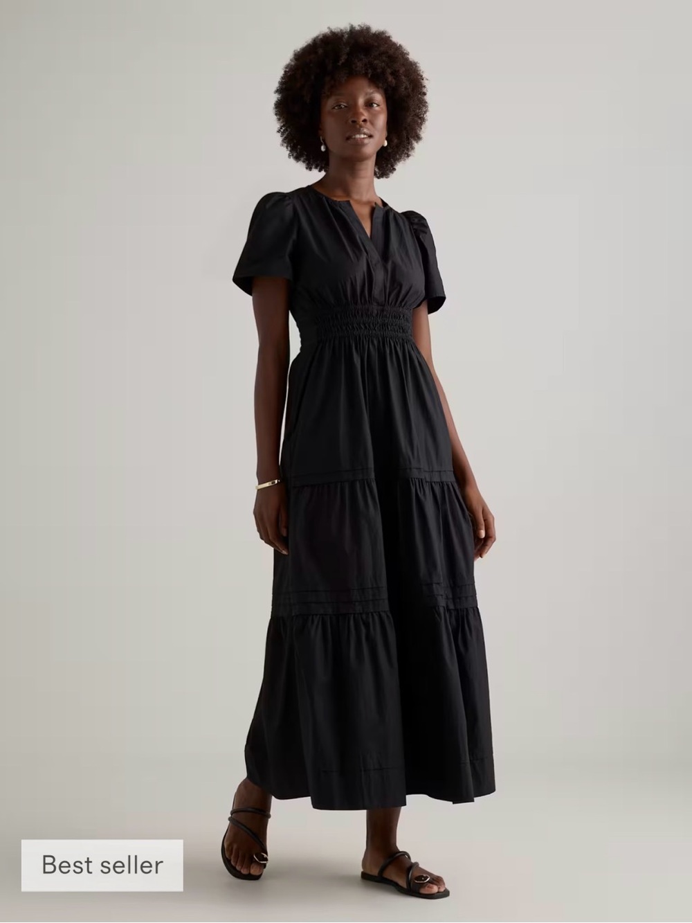 Quince cotton poplin tiered maxi dress size XL NWT